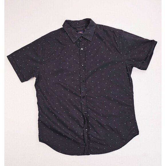 Gentlemen's Outfitters Size Medium Men Black White Polka Dots Short Sleeve Shirt - Picture 5 of 9